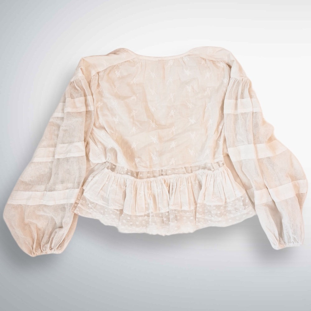 Free People White Nostalgic Feels Blouse, Size S - Picture 7 of 7